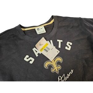 Nike NFL New Orleans Saints Womens Sweatshirt Crewneck Black 00CX-054Y-7W-06H S